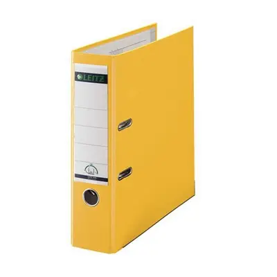 Корица на „Класьор LEITZ 180°, РР, A4, 80 мм, метален кант, сменяем етикет, жълт"