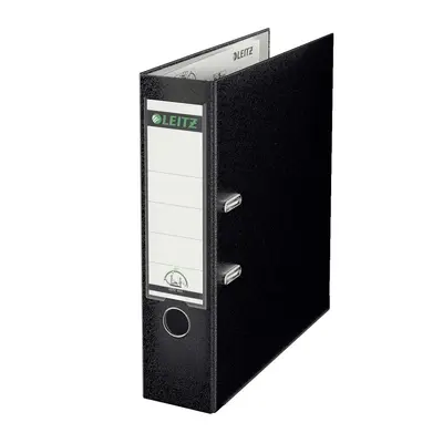 Корица на „Класьор LEITZ 180°, РР, A4, 80 мм, метален кант, сменяем етикет, черен"