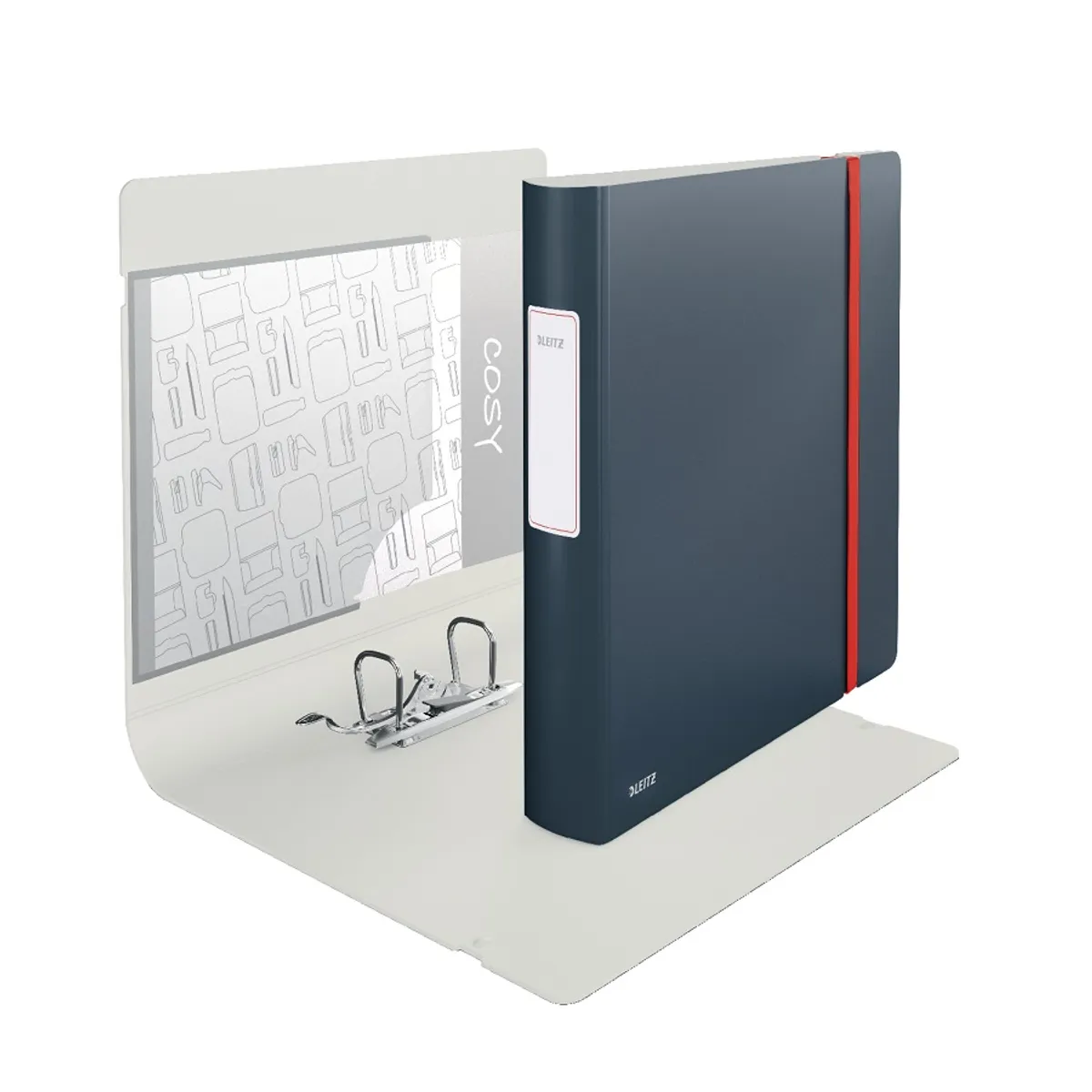 Класьор с ластик LEITZ Active Cosy, Polyfoam 2.3 мм, A4, 65 мм, тъмносив