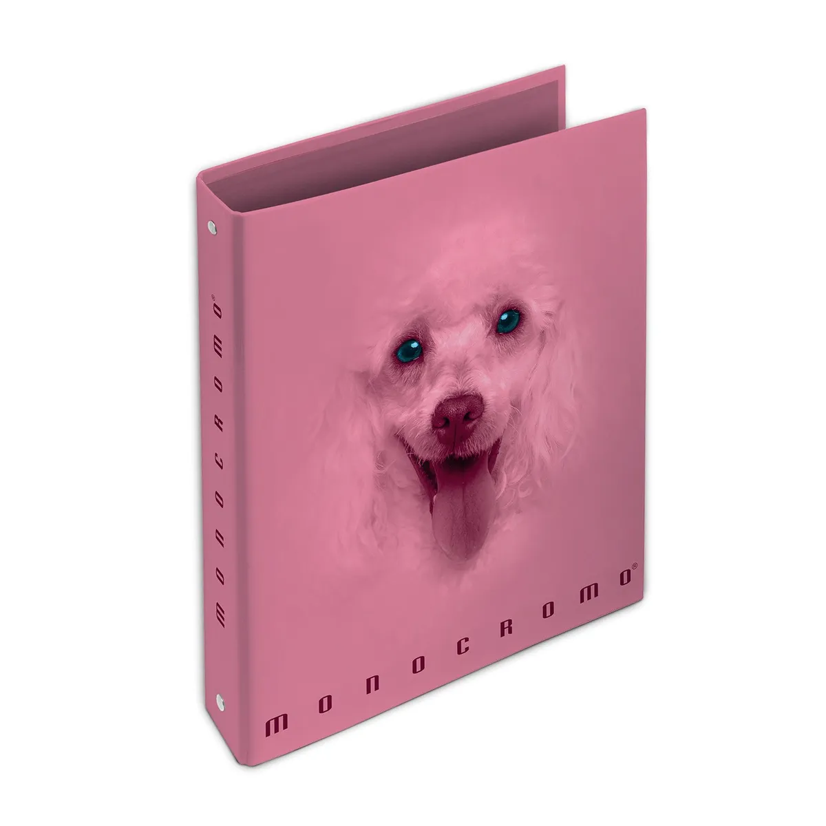 Рингов класьор PIGNA Monocromo Pink, A4, 40 мм, 4 ринга D30 мм, ламиниран картон, розов