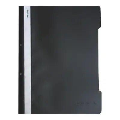 Корица на „Папка с машинка и перфорация LEITZ, A4, PP 170 mic, кристал, черна"