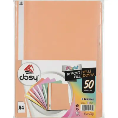 Корица на „Папка с машинка и перфорация DOSY Pastel A4, PP, 180 mic, праскова"