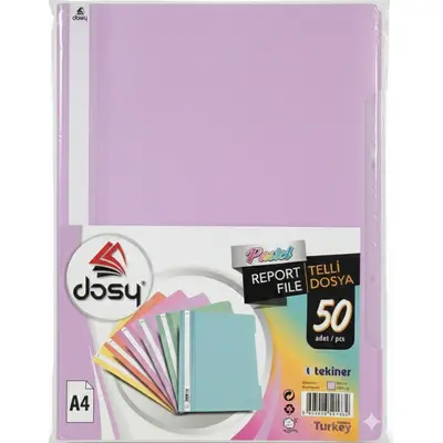 Корица на „Папка с машинка и перфорация DOSY Pastel A4, PP, 180 mic, лавандула"