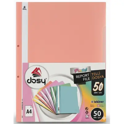 Корица на „Папка с машинка и перфорация DOSY Pastel A4, PP, 180 mic, сьомга"