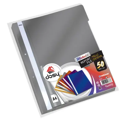 Корица на „Папка с машинка и перфорация DOSY Metallic A4, PP, 180 mic, сребриста"