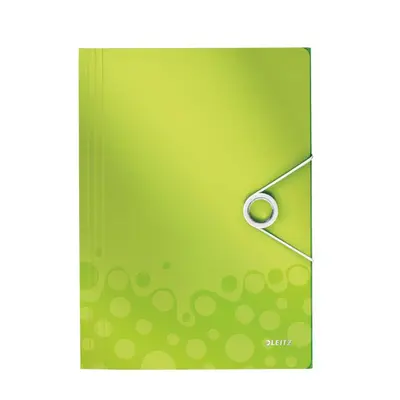 Корица на „Папка с ластик и 3 капака LEITZ WOW, A4, PP, зелена"