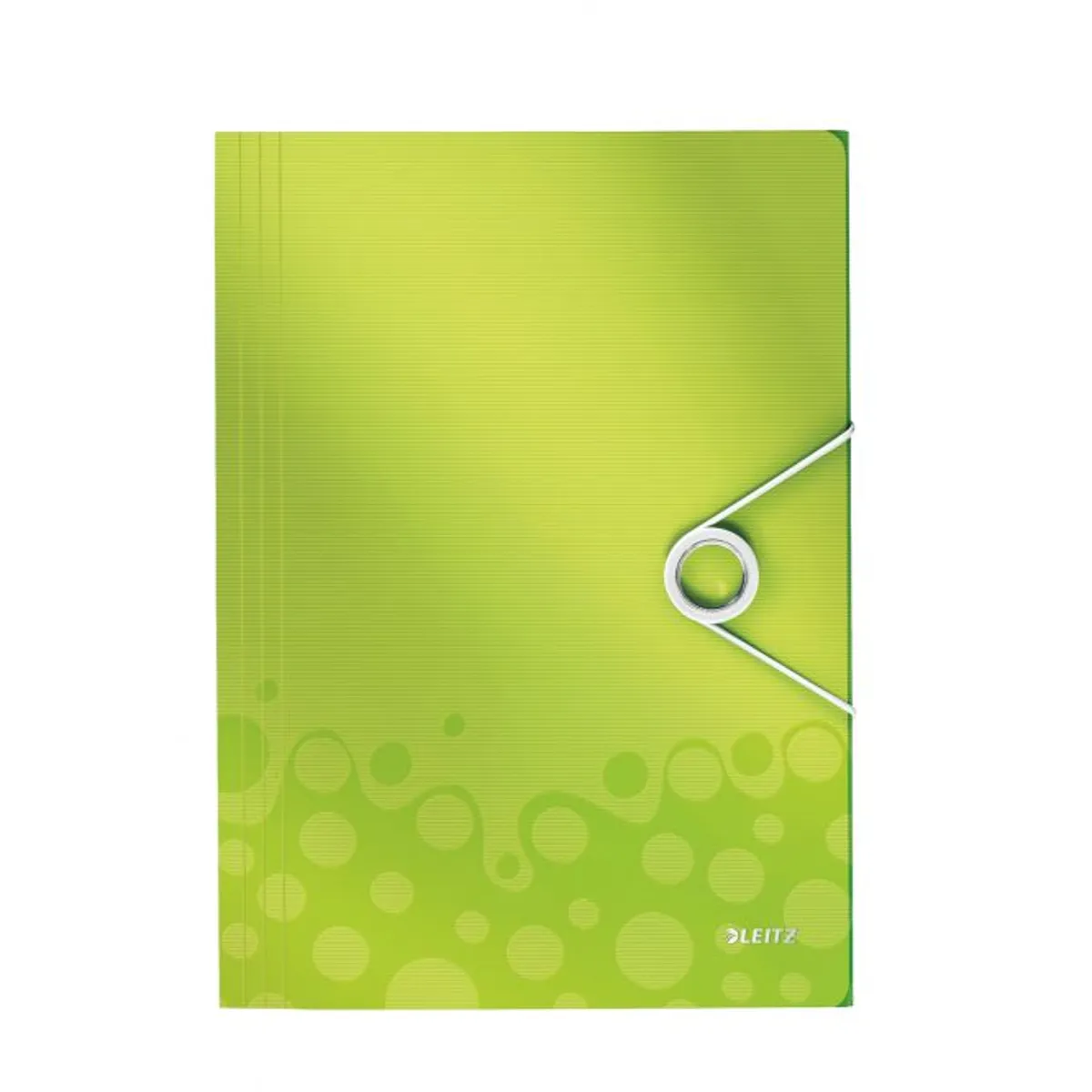 Папка с ластик и 3 капака LEITZ WOW, A4, PP, зелена