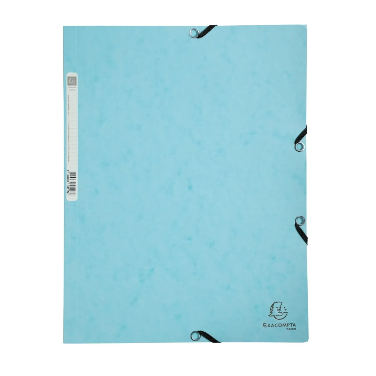 Папка с ластик и 3 капака EXACOMPTA AQUAREL, A4, Genuine картон 400 г, светлосиня