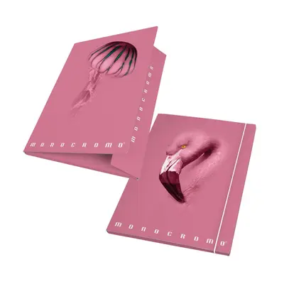 Корица на „Папка с ластик и 3 капака PIGNA Monocromo, А4, картон с UV лак, розова"