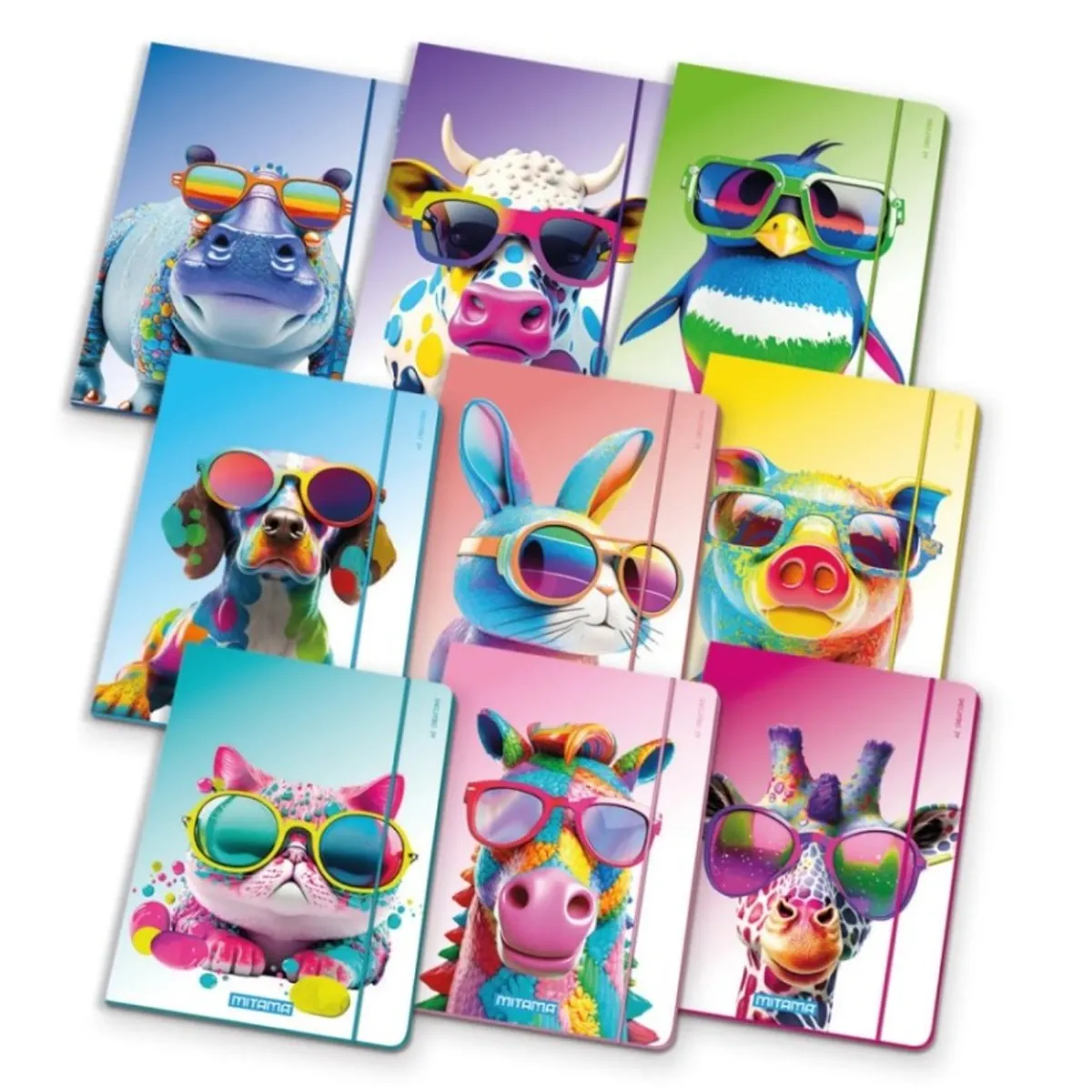 Папка с ластик и 3 капака MITAMA Animal design, A4, картон 500г с UV лак