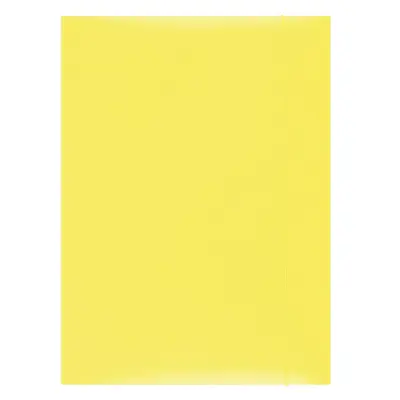 Корица на „Папка с ластик и 3 капака OFFICE PRODUCTS, A4, картон 300 г с UV лак, жълта"
