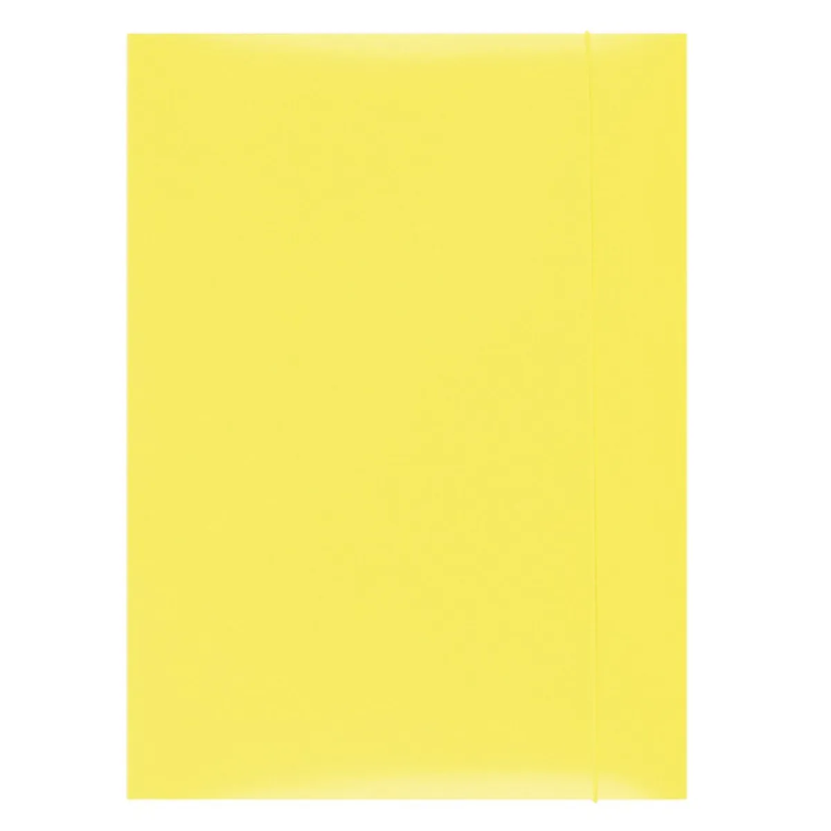 Папка с ластик и 3 капака OFFICE PRODUCTS, A4, картон 300 г с UV лак, жълта