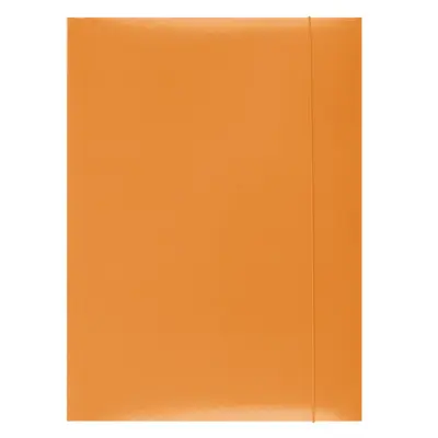 Корица на „Папка с ластик и 3 капака OFFICE PRODUCTS, A4, картон 300 г с UV лак, оранжева"