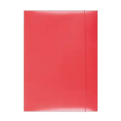 Корица на „Папка с ластик и 3 капака OFFICE PRODUCTS, A4, картон 300 г с UV лак, червена"