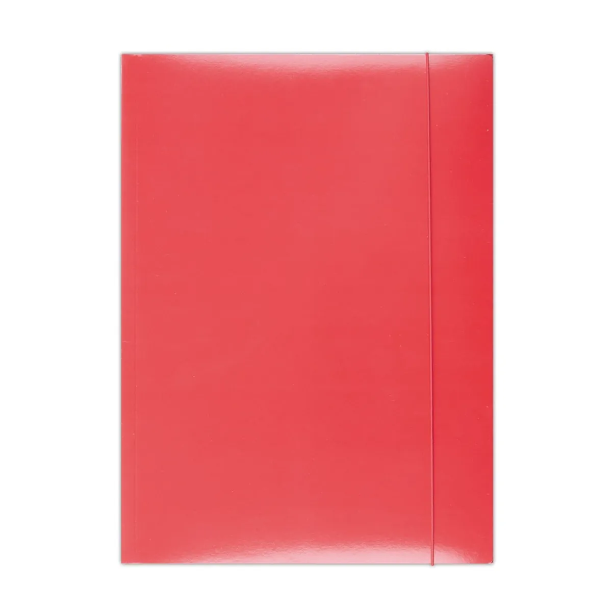 Папка с ластик и 3 капака OFFICE PRODUCTS, A4, картон 300 г с UV лак, червена