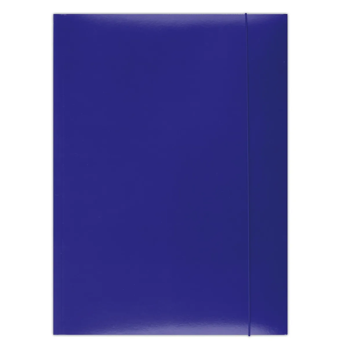 Папка с ластик и 3 капака OFFICE PRODUCTS, A4, картон 300 г с UV лак, синя