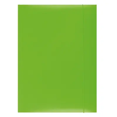 Корица на „Папка с ластик и 3 капака OFFICE PRODUCTS, A4, картон 300 г с UV лак, зелена"
