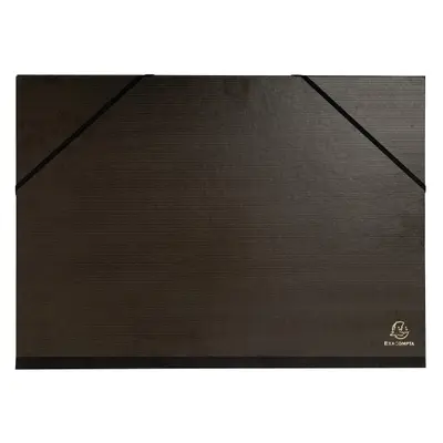 Корица на „Папка за рисунки EXACOMPTA Kraft, 320х450 мм, картон 240 г, с ластик и три капака, черна"