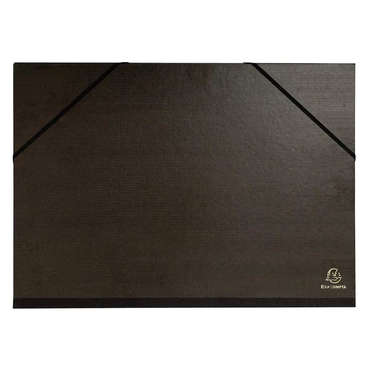 Папка за рисунки EXACOMPTA Kraft, 320х450 мм, картон 240 г, с ластик и три капака, черна