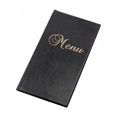 Корица на „Папка меню Panta Plast, 1/2A4, eco кожа, 6 джоба, черна"