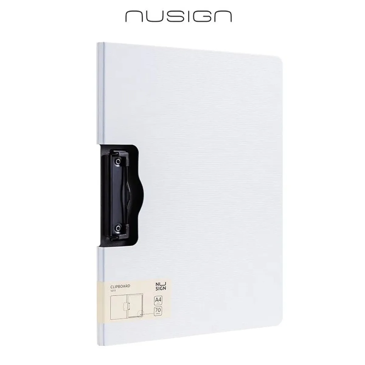 Клипборд с капак Nusign Classic E5011, A4, хоризонтален, Foam PP, бял
