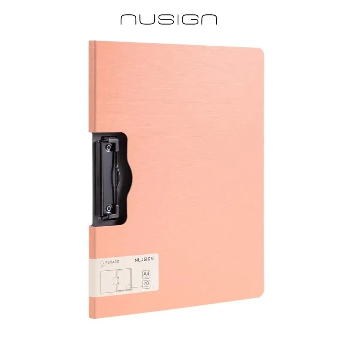 Клипборд с капак Nusign Classic E5011, A4, хоризонтален, Foam PP, розов