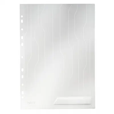 Корица на „L-образен джоб LEITZ CombiFile, A4, РР 200 mic, с европерфорация, релефен мат, безцветен, 5 бр."