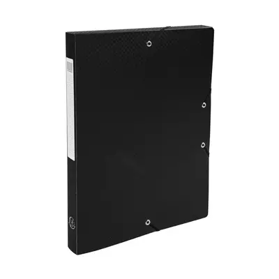 Корица на „Кутия за документи с ластик EXACOMPTA OpaK, 250х330х25 мм, A4, РР 700 mic, черна"