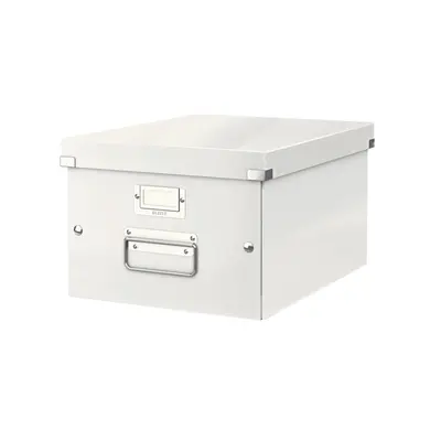 Корица на „Кутия с дръжки LEITZ WOW Click&Store, 281х200х370 мм, РР ламиниран картон, бяла"