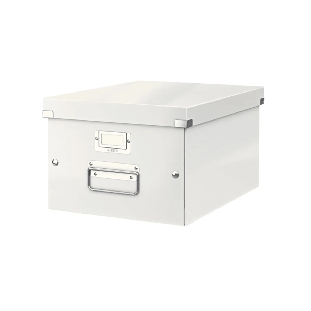 Кутия с дръжки LEITZ WOW Click&Store, 281х200х370 мм, РР ламиниран картон, бяла