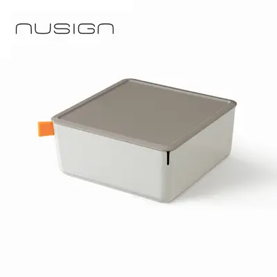 Корица на „Кутия за съхранение Nusign Classic ENS130-2, с капак, 2.4 л, 212х212х93.5 мм, сива"