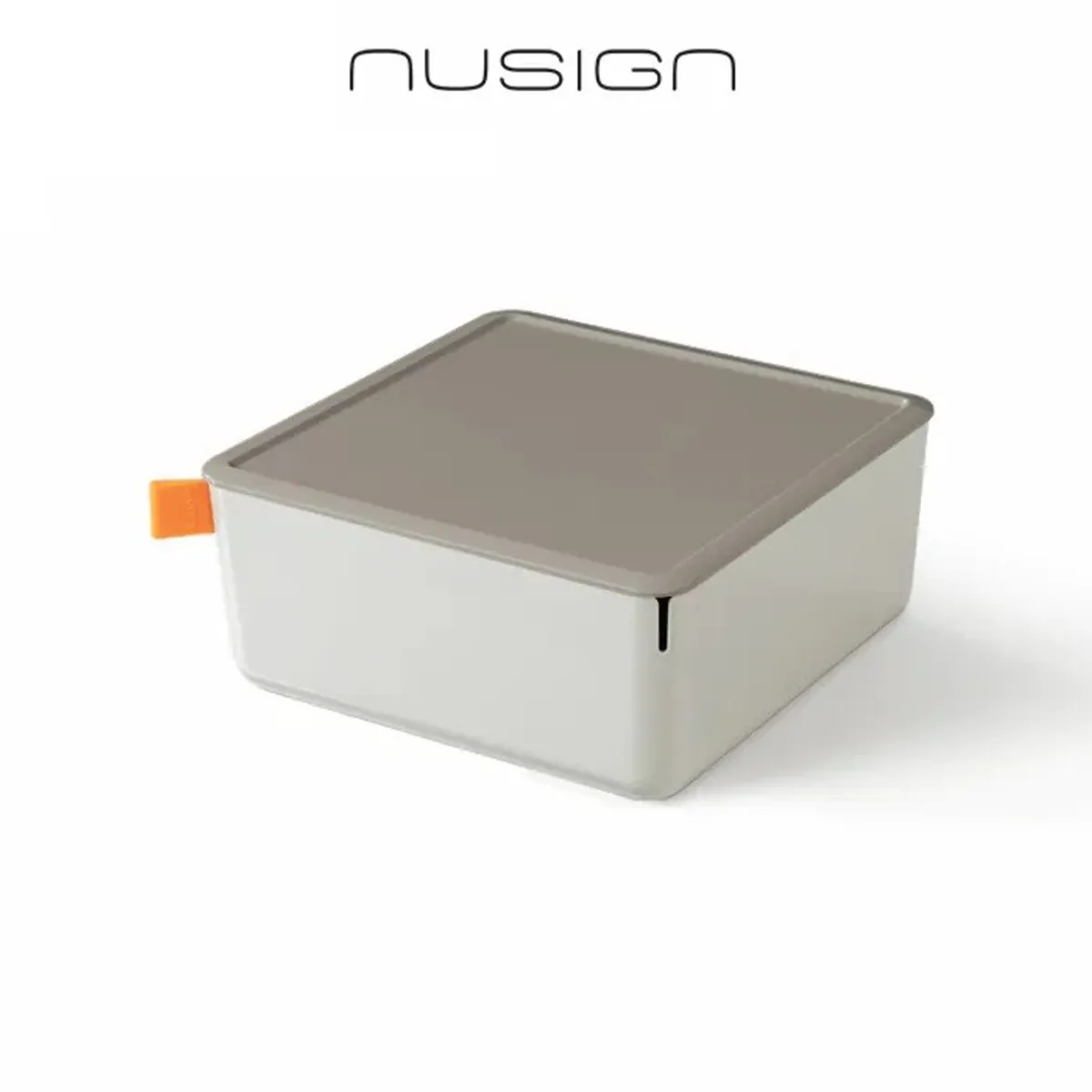 Кутия за съхранение Nusign Classic ENS130-2, с капак, 2.4 л, 212х212х93.5 мм, сива