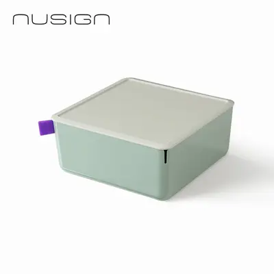 Корица на „Кутия за съхранение Nusign Classic ENS130-2, с капак, 2.4 л, 212х212х93.5 мм, зелена"