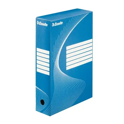 Корица на „Архивна кутия Esselte Standard, 352х250х80 мм, рециклирано велпапе, синя"