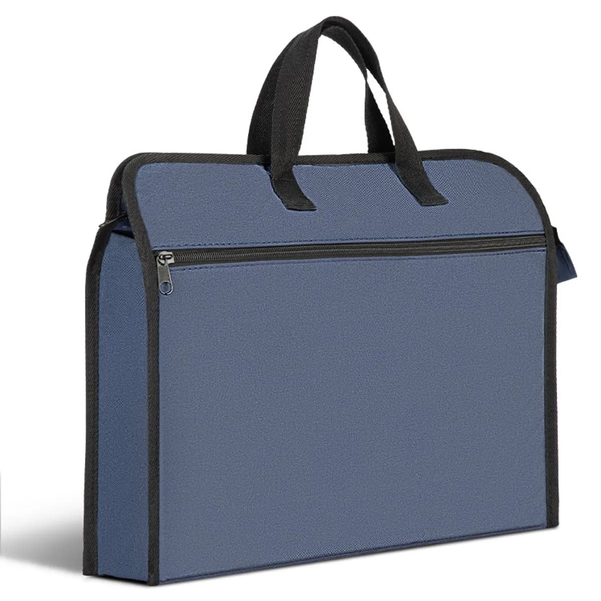Чанта за документи Deli, 63753, с дръжка и цип, FC, текстил (Oxford Cloth), тъмносиня
