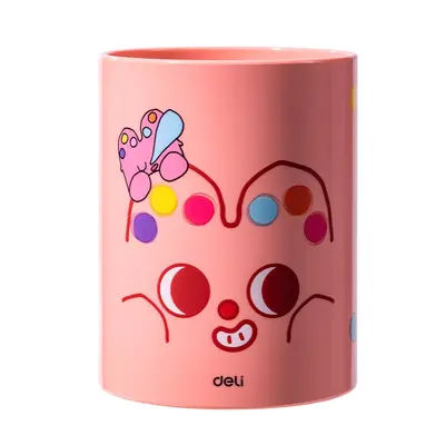 Корица на „Моливник Deli Pupubaby, EZ450, PS, 104х79х79 мм, розов"
