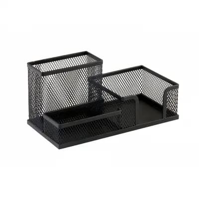 Корица на „Органайзер за бюро Deli Quali Metal, E9175, 3 отделения, 200х100х98 мм, метална мрежа, черен"
