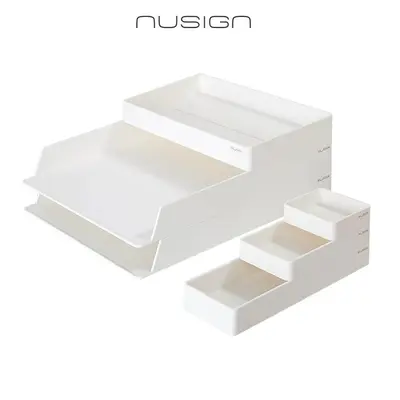 Корица на „Комплект хоризонтални поставки Nusign Classic, ENS001, различни размери, ABS, 6 бр., бели"