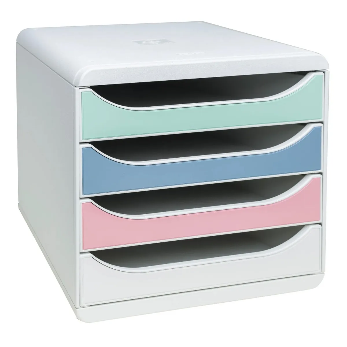 Бокс с 4 чекмеджета EXACOMPTA AutentiK BIG-BOX, 347x278x267 мм, Polystyrene, 4 цвята