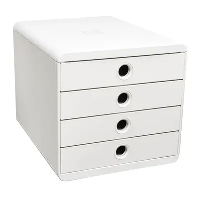 Корица на „Бокс с 4 чекмеджета EXACOMPTA AutentiK POP-BOX PLUS, 347x278x267 мм, Polystyrene, бял"