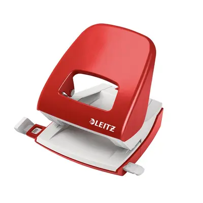 Корица на „Перфоратор LEITZ 5008 NeXXt, за 30 л.(80 г), с ограничител, 98x109x121 мм, метален, червен"