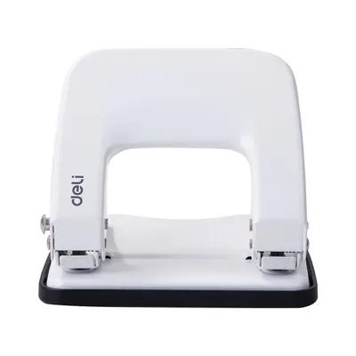 Корица на „Перфоратор Deli Vivid, E0137, за 20 л.(80 г), пластмаса + метал, бял"