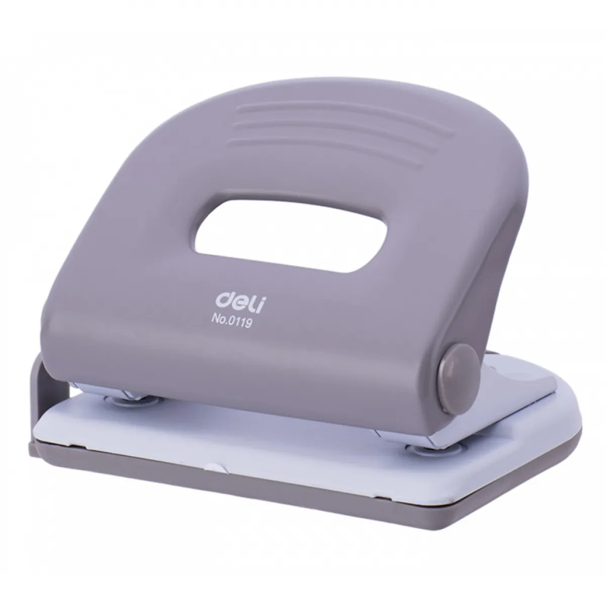 Перфоратор Deli Start, E0119, за 25 л.(80 г), с ограничител, метален, сив