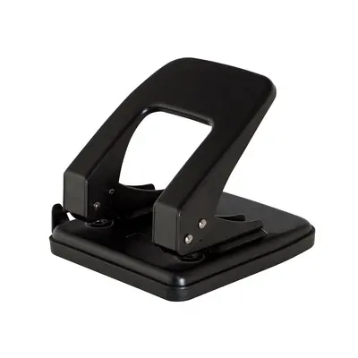 Корица на „Перфоратор OFFICE PRODUCTS, за 40 л.(80 г), с ограничител, метален, черен"