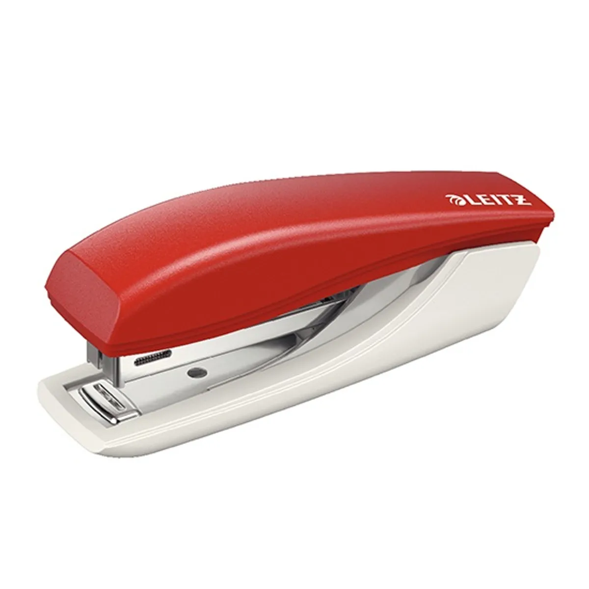 Телбод LEITZ 5517, мини, за 10 л.(80 г), 29х38х101 мм, телчета 10/4, пластмаса + метал, червен