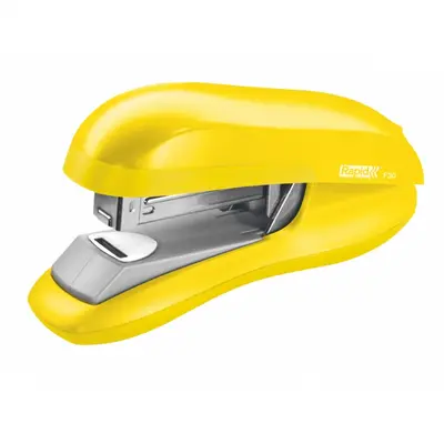 Корица на „Телбод Rapid F30 Flat Clinch, за 30 л.(80 г), 44х70х145 мм, телчета 24(26)/6, ABS + метал, жълт"