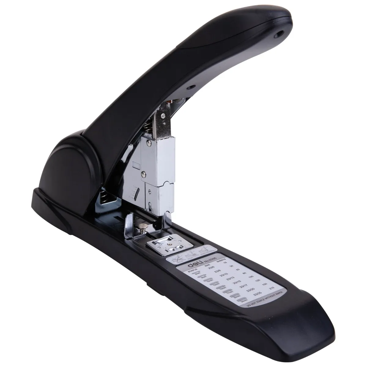 Телбод Deli Pro, E0395, усилен, за 210 л. (80 г), телчета 23/24, метален, черен