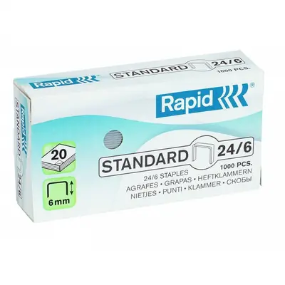 Корица на „Телчета Rapid Standard, 24/6 (2-20 л.), 1000 бр."