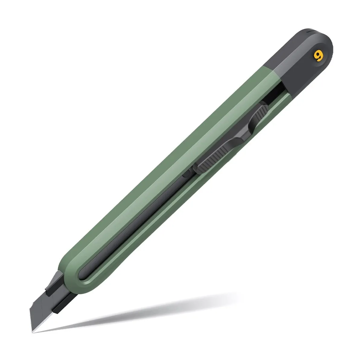 Макетен нож Deli homeSeries, EHT4009L, 133х11х15 мм, SK2, 9 мм, метален водач, заключване, зелен