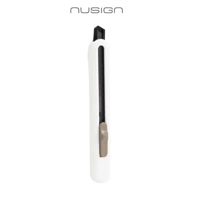 Корица на „Макетен нож Nusign Classic ENS063, SK5, 196х56х24 мм, черно острие 9 мм, метален водач, бял"